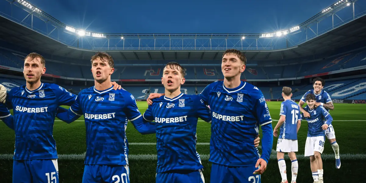 Radość piłkarzy Lech Poznań po awansie do 1/8 finału Ligi Konferencji UEFA po zwycięstwie nad KuPS Kuopio.