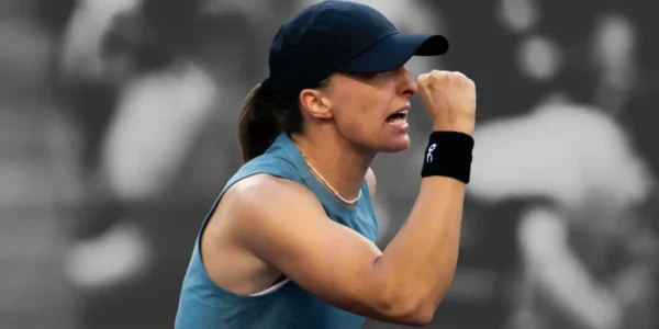 Iga Świątek podczas meczu z Eliną Switoliną w ćwierćfinale Indian Wells 2026