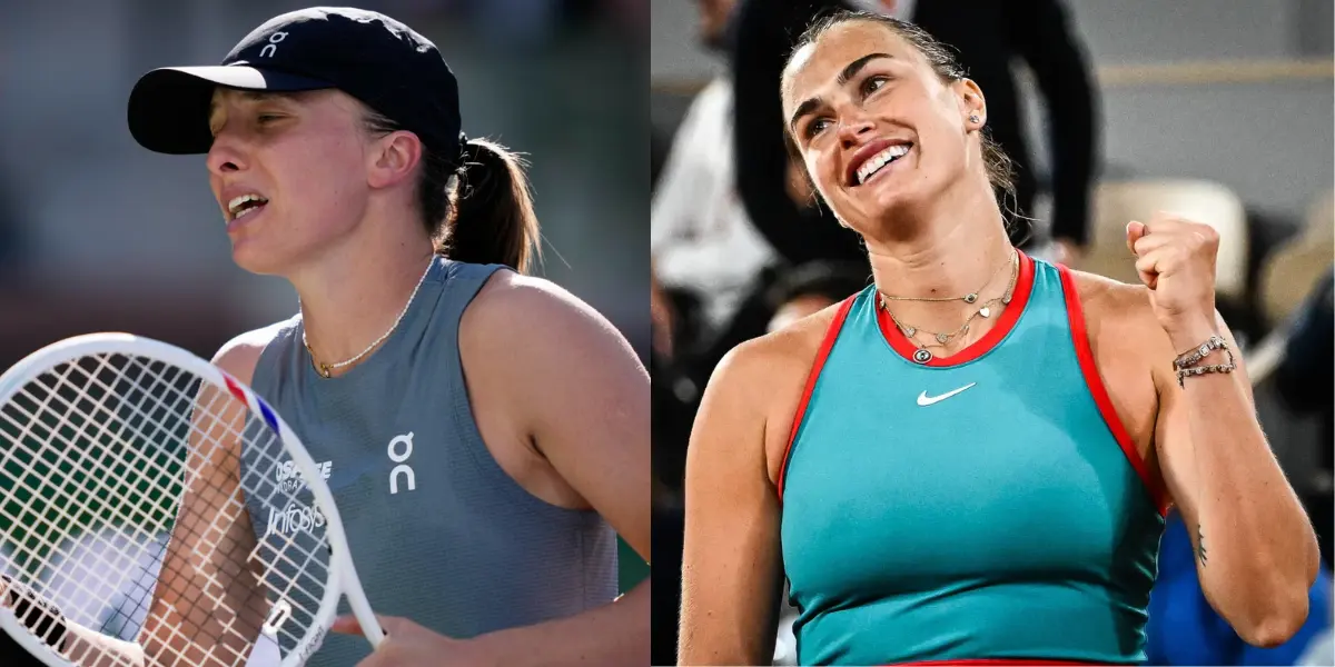 Iga Świątek w trakcie meczu na Indian Wells 2026, po bolesnym spadku w rankingu WTA, podczas dramatycznego ćwierćfinału z Eliną Switoliną.
