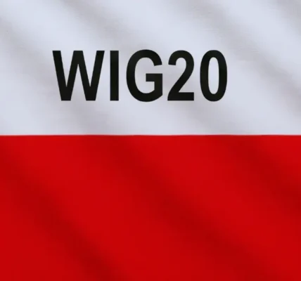 Widok sali giełdowej w Warszawie z czerwonymi wskaźnikami spadków na ekranach. Inwestorzy obserwują dramatyczny spadek WIG20 w związku z wojną w Iranie i rosnącymi cenami ropy.