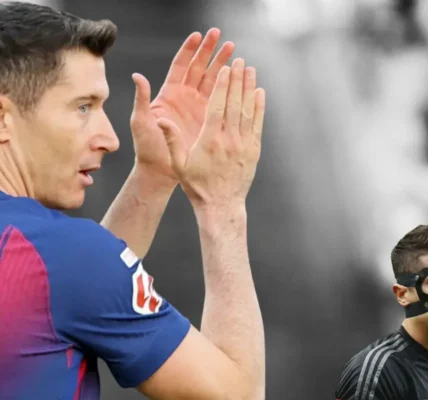 Newcastle vs Barcelona: Lewandowski w masce przed hitem Ligi Mistrzów
