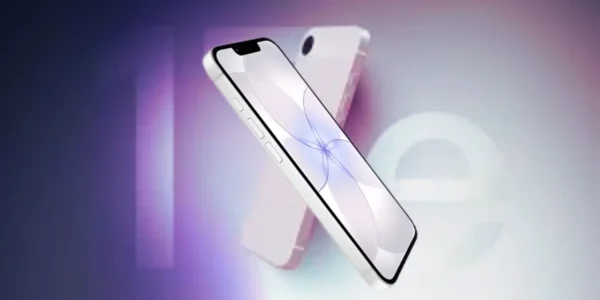 iPhone 17e w jasnym różu, przód i tył z aparatem 48 MP.