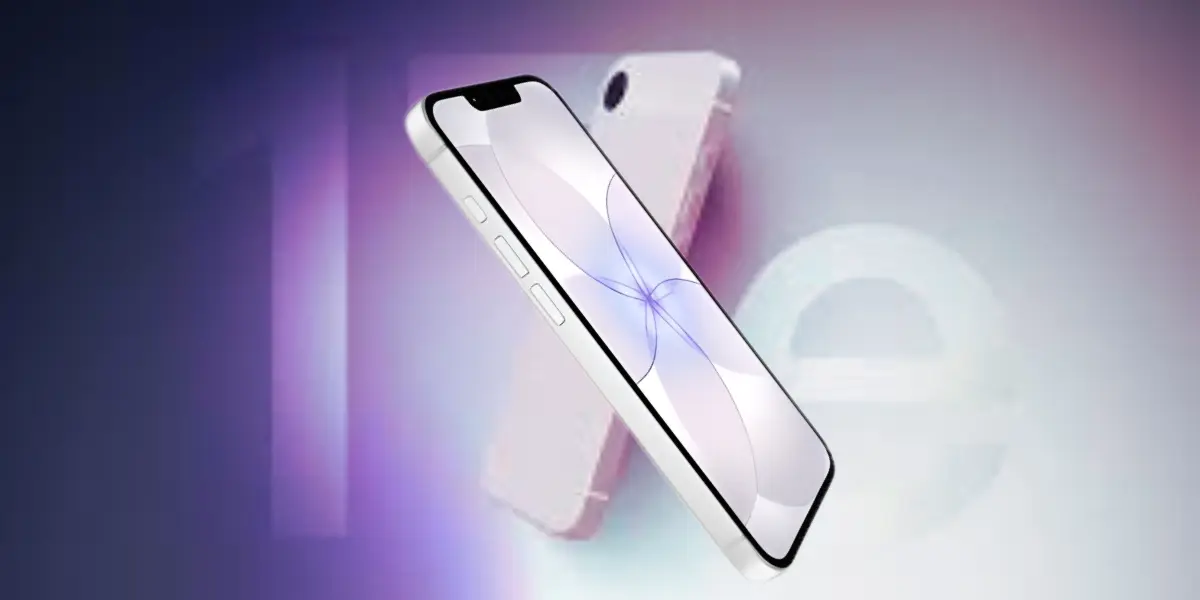 iPhone 17e w jasnym różu, przód i tył z aparatem 48 MP.